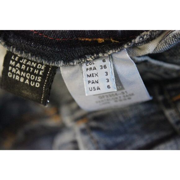 Le Jean De Marithe Francois Girbaud Women Size 6 Slim Low Rise Buckle Blue - Picture 3 of 5